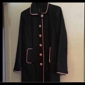 Vintage INC French girl Paris style coat classic designer look big pink buttons